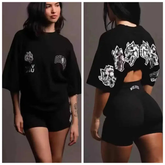 Women's Wolf Graphic Oversized Tee