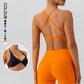 Front Twist Padded Cross Strap Sports Bra