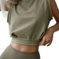 Women's Crop Top Gym Workout Loose T-Shirt