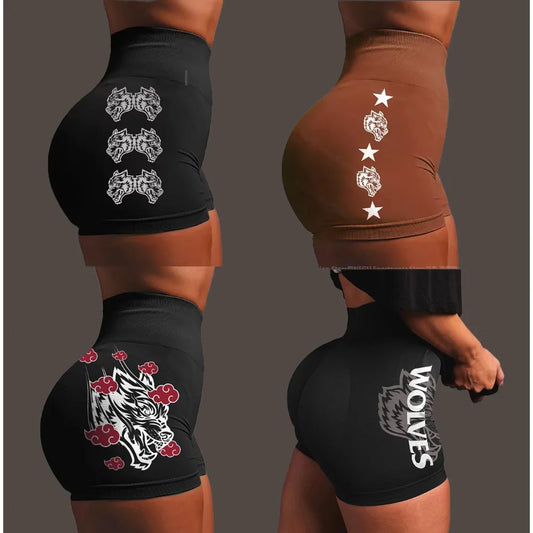 Women's Seamless Wolf Yoga Shorts