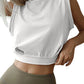Women's Crop Top Gym Workout Loose T-Shirt