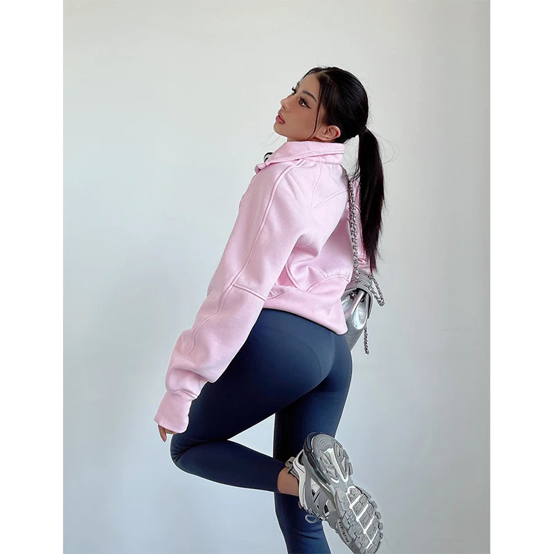 Oversized Zip Female Pullover Fleece