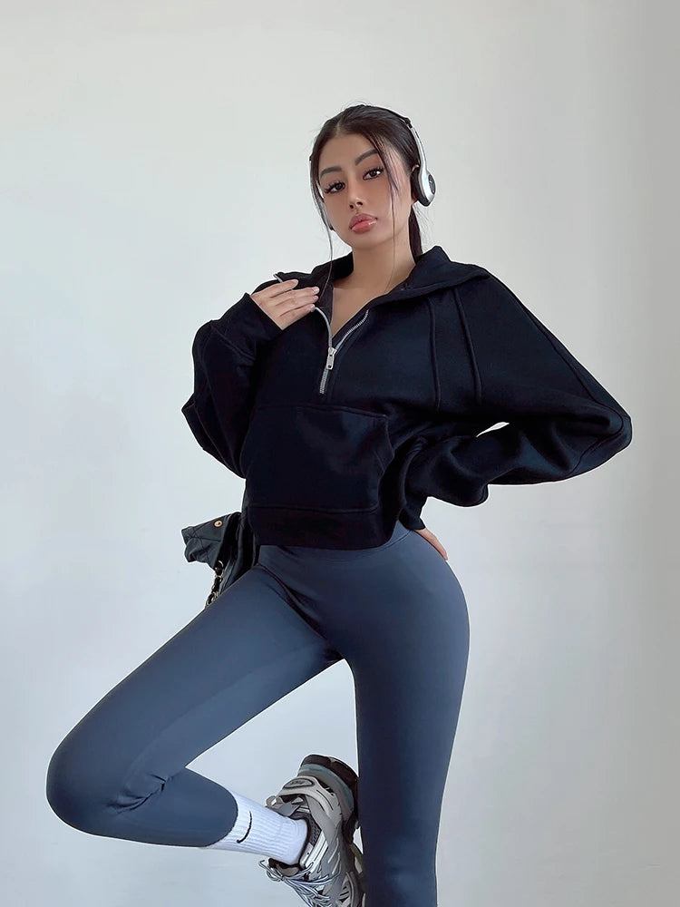 Oversized Zip Female Pullover Fleece