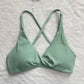 Front Twist Padded Cross Strap Sports Bra