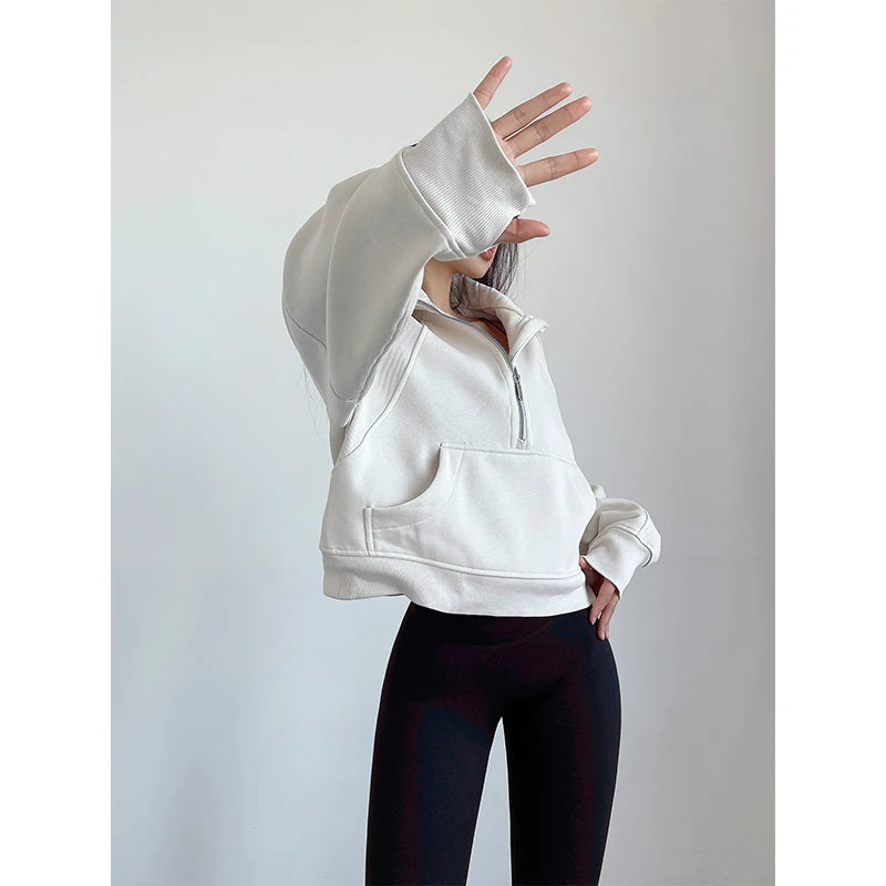 Oversized Zip Female Pullover Fleece