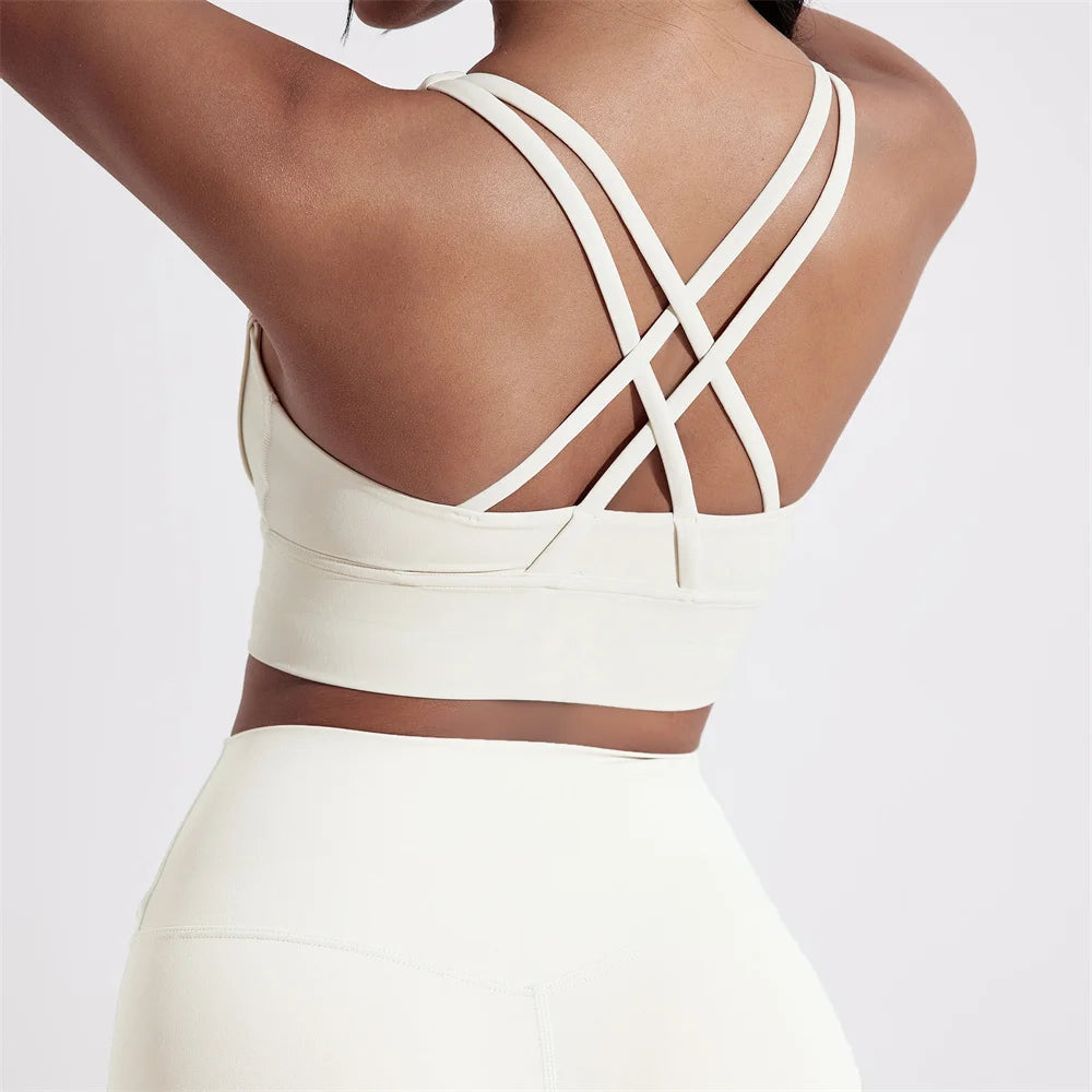 Solid Colour Women Fitness Sport Bra