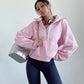 Oversized Zip Female Pullover Fleece