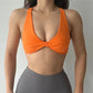 Front Twist Padded Cross Strap Sports Bra