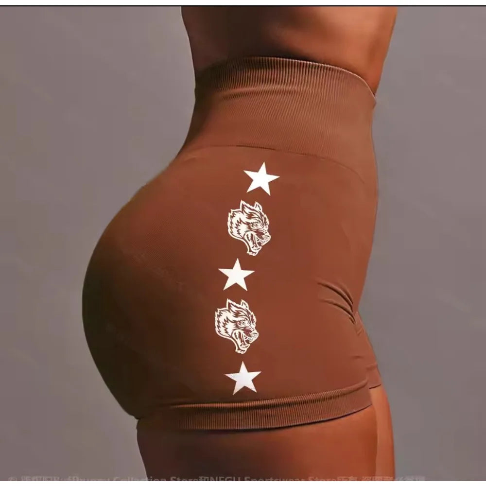 Women's Seamless Wolf Yoga Shorts