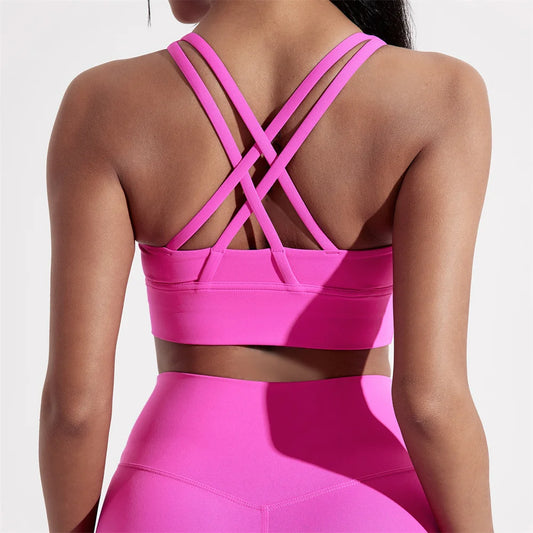 Solid Colour Women Fitness Sport Bra