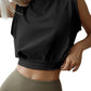 Women's Crop Top Gym Workout Loose T-Shirt