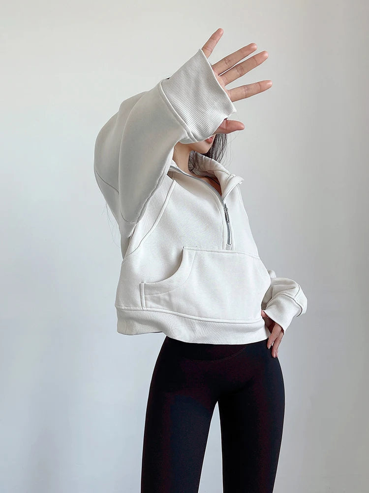 Oversized Zip Female Pullover Fleece