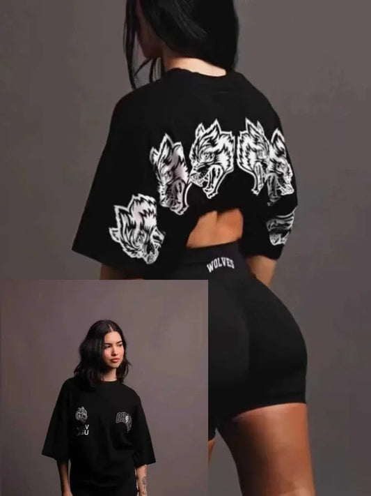 Women's Wolf Graphic Oversized Tee