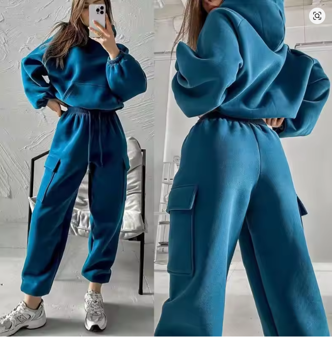 Women's Two Piece Loose Pullover Suit