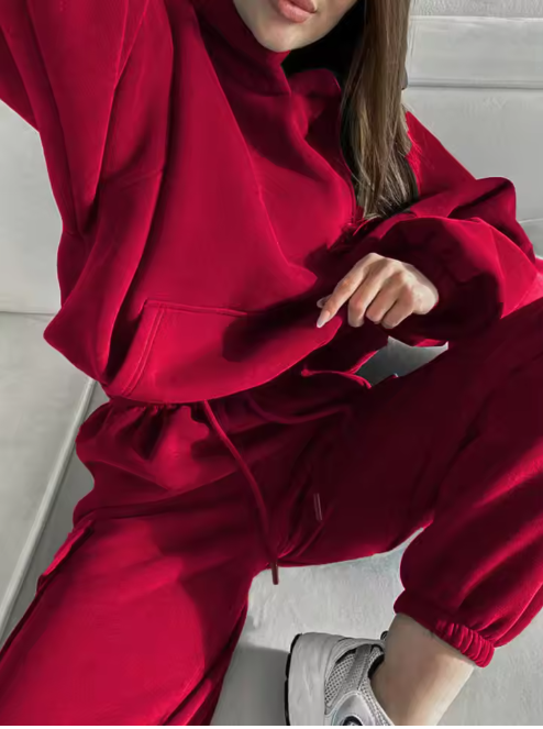 Women's Two Piece Loose Pullover Suit