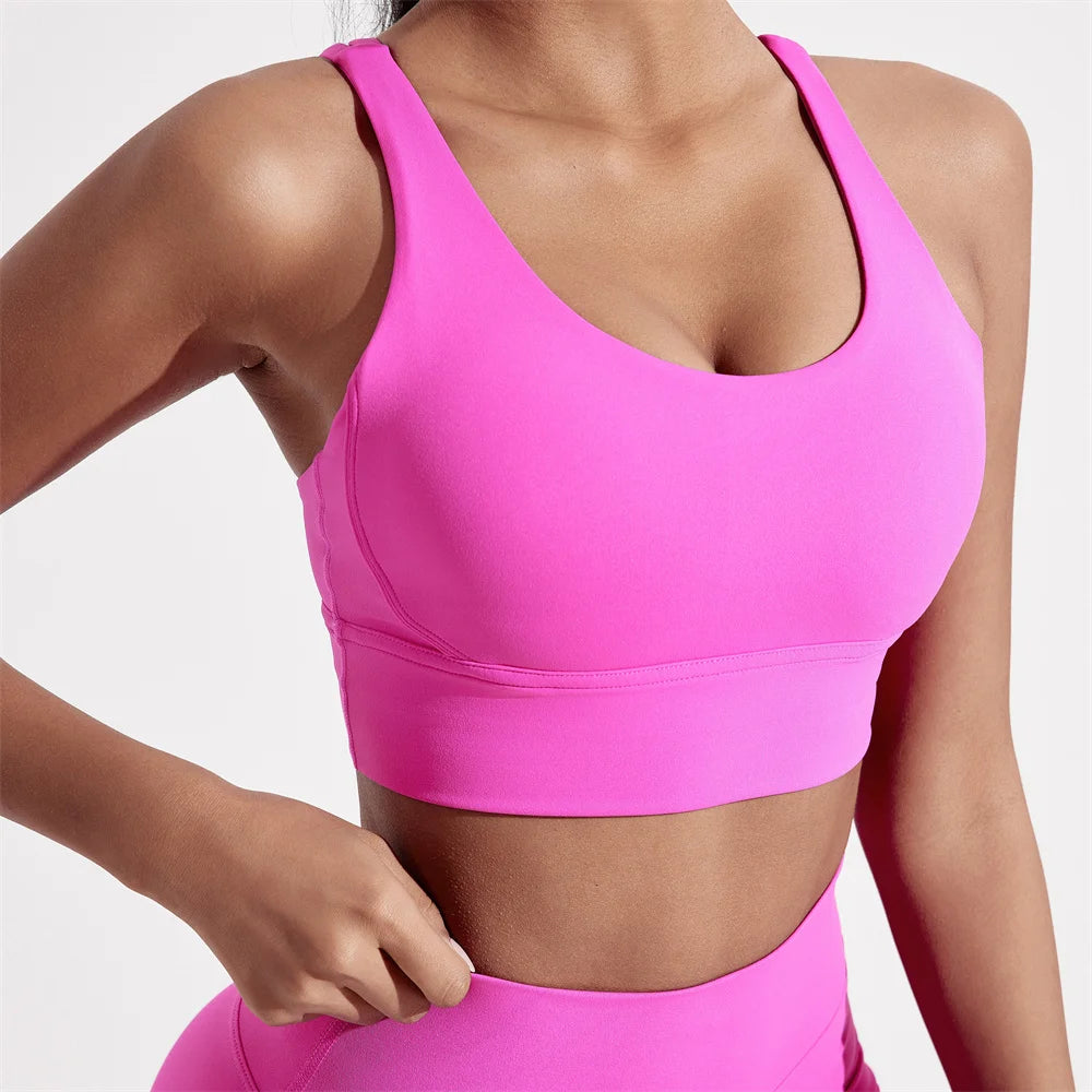 Solid Colour Women Fitness Sport Bra