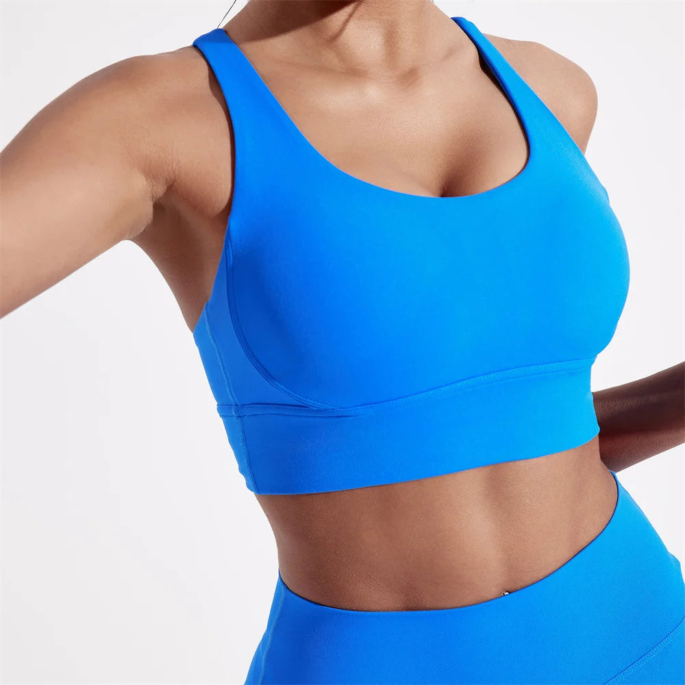 Solid Colour Women Fitness Sport Bra